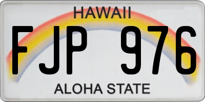 HI license plate FJP976
