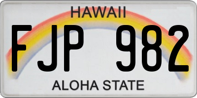 HI license plate FJP982