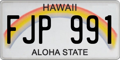 HI license plate FJP991