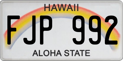 HI license plate FJP992