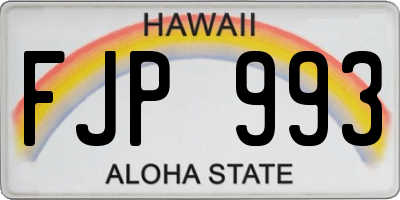 HI license plate FJP993