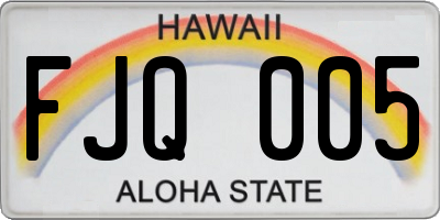 HI license plate FJQ005