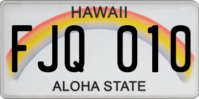 HI license plate FJQ010