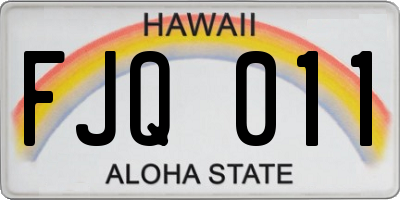 HI license plate FJQ011