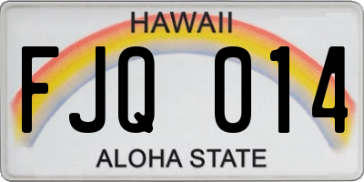 HI license plate FJQ014