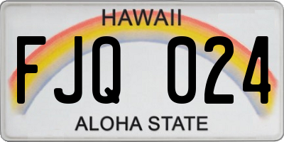 HI license plate FJQ024