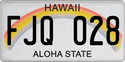 HI license plate FJQ028