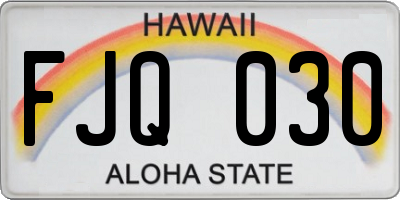HI license plate FJQ030