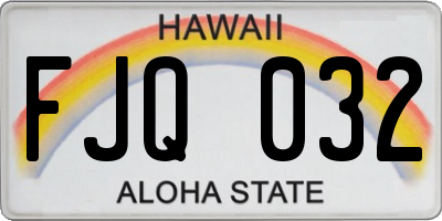 HI license plate FJQ032