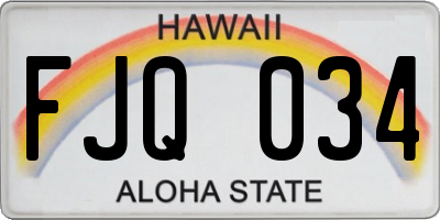 HI license plate FJQ034