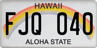 HI license plate FJQ040