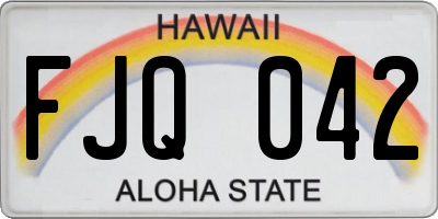 HI license plate FJQ042