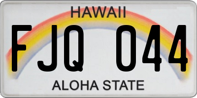 HI license plate FJQ044
