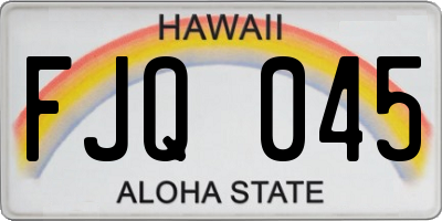 HI license plate FJQ045