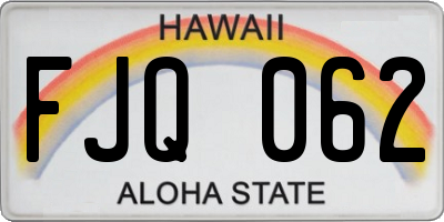 HI license plate FJQ062