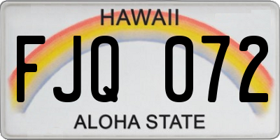 HI license plate FJQ072