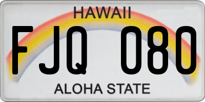 HI license plate FJQ080
