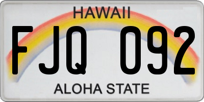 HI license plate FJQ092