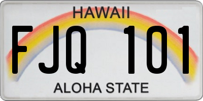 HI license plate FJQ101