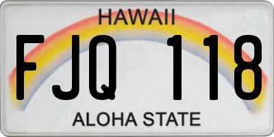HI license plate FJQ118
