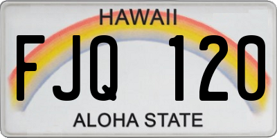 HI license plate FJQ120