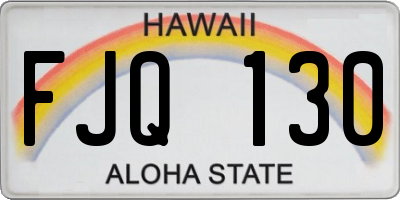 HI license plate FJQ130