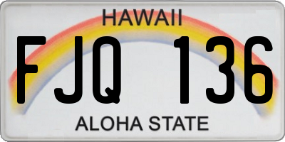 HI license plate FJQ136