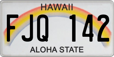 HI license plate FJQ142