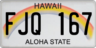 HI license plate FJQ167