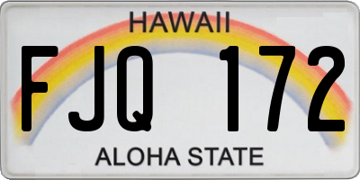 HI license plate FJQ172