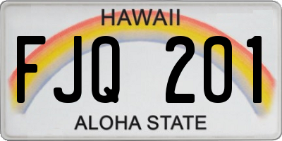 HI license plate FJQ201