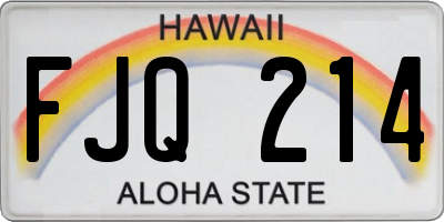 HI license plate FJQ214