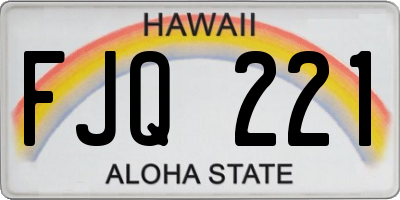 HI license plate FJQ221