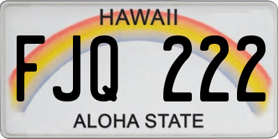 HI license plate FJQ222