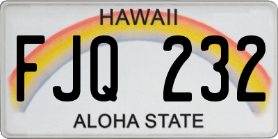 HI license plate FJQ232