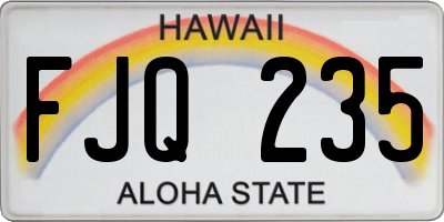 HI license plate FJQ235