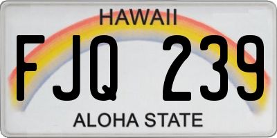 HI license plate FJQ239