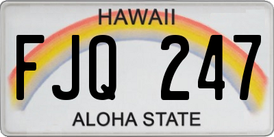 HI license plate FJQ247
