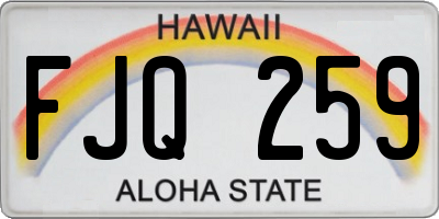 HI license plate FJQ259