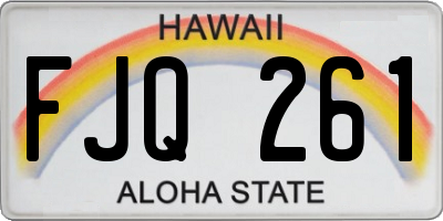 HI license plate FJQ261