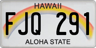 HI license plate FJQ291