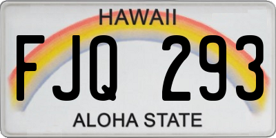 HI license plate FJQ293