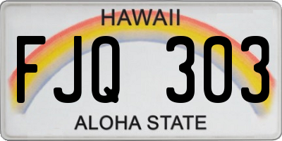 HI license plate FJQ303