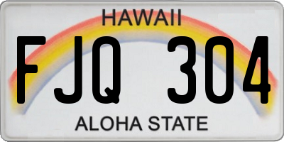 HI license plate FJQ304