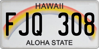 HI license plate FJQ308