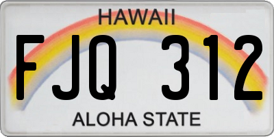 HI license plate FJQ312