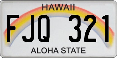 HI license plate FJQ321