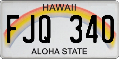 HI license plate FJQ340