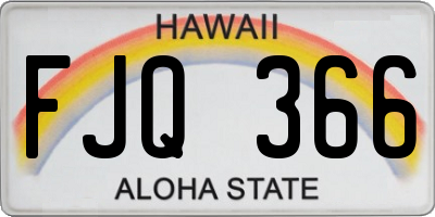 HI license plate FJQ366