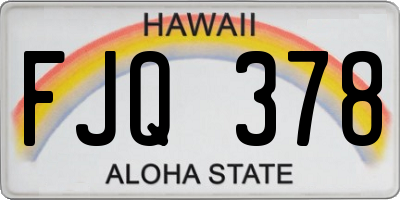 HI license plate FJQ378